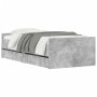 Concrete gray bed frame with drawers 100x200 cm by , Beds and slatted bases - Ref: Foro24-3207367, Price: 178,20 €, Discount: %