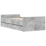 Concrete gray bed frame with drawers 100x200 cm by , Beds and slatted bases - Ref: Foro24-3207367, Price: 178,20 €, Discount: %