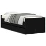 Bed frame with drawers black 90x200 cm by , Beds and slatted bases - Ref: Foro24-3207344, Price: 228,73 €, Discount: %