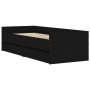 Bed frame with drawers black 90x200 cm by , Beds and slatted bases - Ref: Foro24-3207344, Price: 228,73 €, Discount: %