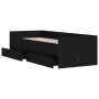 Bed frame with drawers black 90x200 cm by , Beds and slatted bases - Ref: Foro24-3207344, Price: 228,73 €, Discount: %