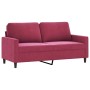 Sofá de 2 plazas de terciopelo rojo tinto 140 cm de , Sofás - Ref: Foro24-359203, Precio: 235,16 €, Descuento: %