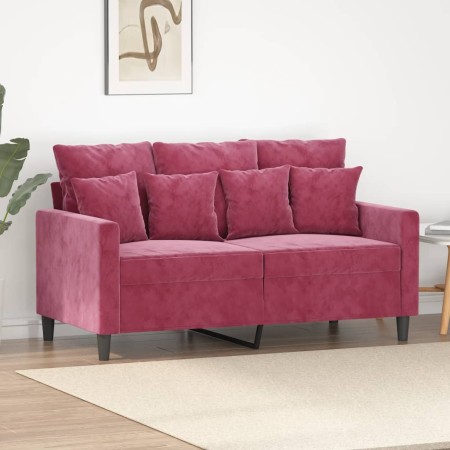 Red velvet 2-seater sofa 120 cm by , Sofas - Ref: Foro24-359297, Price: 236,72 €, Discount: %