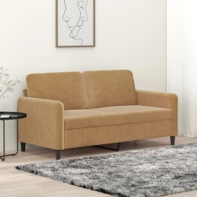 Brown velvet 2-seater sofa 140 cm by , Sofas - Ref: Foro24-359449, Price: 242,45 €, Discount: %