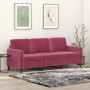 Sofá de 3 plazas de terciopelo rojo tinto 180 cm de , Sofás - Ref: Foro24-359456, Precio: 299,29 €, Descuento: %