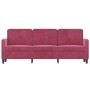 Red velvet 3-seater sofa 180 cm by , Sofas - Ref: Foro24-359456, Price: 299,29 €, Discount: %