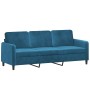 Sofá de 3 plazas terciopelo azul 180 cm de , Sofás - Ref: Foro24-359461, Precio: 299,29 €, Descuento: %