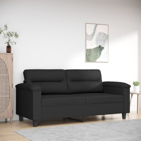 Sofá de 2 plazas de tela de microfibra negro 140 cm de , Sofás - Ref: Foro24-359564, Precio: 255,99 €, Descuento: %