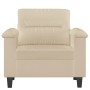 Sillón de tela de microfibra color crema 60 cm de , Sofás - Ref: Foro24-359553, Precio: 182,02 €, Descuento: %