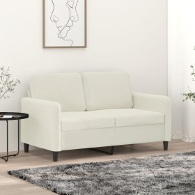 Cremefarbenes 2-Sitzer-Sofa aus Samt, 120 cm von , Sofas - Ref: Foro24-359440, Preis: 235,50 €, Rabatt: %