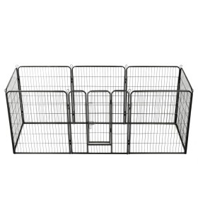 Corral para perros 8 paneles de acero 80x100 cm negro de vidaXL, Casetas y cercados para perros - Ref: Foro24-170574, Precio:...