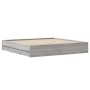 Cama con cajones madera ingeniería gris Sonoma 180x200 cm de , Camas y somieres - Ref: Foro24-3207257, Precio: 215,71 €, Desc...