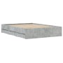 Betongraues Holzwerkstoffbett mit Schubladen 120x200 cm von , Betten und Lattenroste - Ref: Foro24-3207283, Preis: 177,99 €, ...