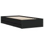 Black engineered wood bed with drawers 100x200 cm by , Beds and slatted bases - Ref: Foro24-3207288, Price: 151,25 €, Discoun...