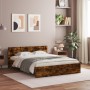 Bed frame with smoked oak headboard 150x200 cm by , Beds and slatted bases - Ref: Foro24-3207480, Price: 164,57 €, Discount: %