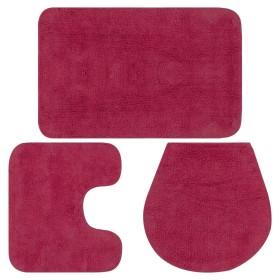 3-teiliges Badematten-Set aus Stoff in Fuchsia von vidaXL, Teppiche und Badematten - Ref: Foro24-133226, Preis: 22,71 €, Raba...