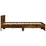 Bed frame with smoked oak headboard 150x200 cm by , Beds and slatted bases - Ref: Foro24-3207480, Price: 164,57 €, Discount: %