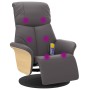 Gray synthetic leather massage recliner with footrest by , Armchairs - Ref: Foro24-356635, Price: 213,99 €, Discount: %