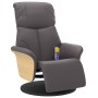 Gray synthetic leather massage recliner with footrest by , Armchairs - Ref: Foro24-356635, Price: 216,57 €, Discount: %