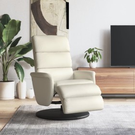 Sillón reclinable con reposapiés cuero sintético color crema de , Sillones - Ref: Foro24-356718, Precio: 245,99 €, Descuento: %