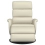 Sillón reclinable con reposapiés cuero sintético color crema de , Sillones - Ref: Foro24-356718, Precio: 245,15 €, Descuento: %