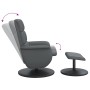 Sillón de masaje reclinable con reposapiés cuero sintético gris de , Sillones - Ref: Foro24-356730, Precio: 158,99 €, Descuen...