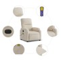 Sillón reclinable de masaje eléctrico tela de microfibra beige de , Sillones - Ref: Foro24-3204927, Precio: 281,98 €, Descuen...