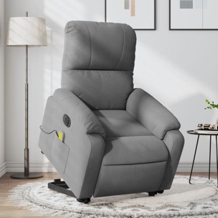 Sillón masaje eléctrico reclinable elevable tela gris oscuro de , Sillones - Ref: Foro24-3204952, Precio: 323,71 €, Descuento: %