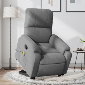 Liftable massage recliner dark gray microfiber fabric by , Armchairs - Ref: Foro24-3204938, Price: 281,20 €, Discount: %