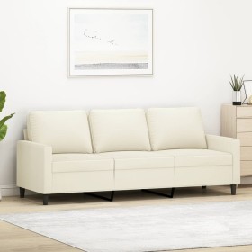 Cremefarbenes 3-Sitzer-Sofa aus Samt, 180 cm von , Sofas - Ref: Foro24-359217, Preis: 300,99 €, Rabatt: %