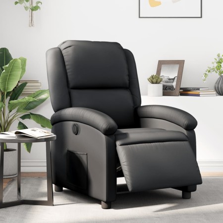 Sillón reclinable eléctrico de cuero auténtico negro de , Sillones - Ref: Foro24-3204254, Precio: 370,99 €, Descuento: %