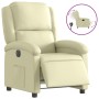 Sillón reclinable eléctrico de cuero auténtico blanco crema de , Sillones - Ref: Foro24-3204256, Precio: 400,73 €, Descuento: %