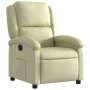 Sillón reclinable eléctrico de cuero auténtico blanco crema de , Sillones - Ref: Foro24-3204256, Precio: 400,73 €, Descuento: %