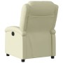 Sillón reclinable eléctrico de cuero auténtico blanco crema de , Sillones - Ref: Foro24-3204256, Precio: 400,73 €, Descuento: %