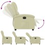 Sillón reclinable eléctrico de cuero auténtico blanco crema de , Sillones - Ref: Foro24-3204256, Precio: 400,73 €, Descuento: %