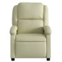 Sillón reclinable eléctrico de cuero auténtico blanco crema de , Sillones - Ref: Foro24-3204256, Precio: 400,73 €, Descuento: %