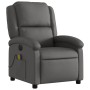 Sillón reclinable de masaje eléctrico cuero auténtico gris de , Sillones - Ref: Foro24-3204261, Precio: 424,86 €, Descuento: %