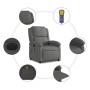 Sillón reclinable de masaje eléctrico cuero auténtico gris de , Sillones - Ref: Foro24-3204261, Precio: 424,86 €, Descuento: %