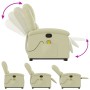 Sillón reclinable de masaje elevable cuero auténtico crema de , Sillones - Ref: Foro24-3204268, Precio: 406,61 €, Descuento: %