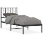 Estructura de cama con cabecero metal negro 75x190 cm de , Camas y somieres - Ref: Foro24-374427, Precio: 61,83 €, Descuento: %