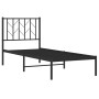 Estructura de cama con cabecero metal negro 75x190 cm de , Camas y somieres - Ref: Foro24-374427, Precio: 61,83 €, Descuento: %