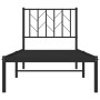 Estructura de cama con cabecero metal negro 75x190 cm de , Camas y somieres - Ref: Foro24-374427, Precio: 61,83 €, Descuento: %