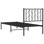 Estructura de cama con cabecero metal negro 75x190 cm de , Camas y somieres - Ref: Foro24-374427, Precio: 61,83 €, Descuento: %