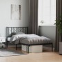 Bed frame with black metal headboard 100x190 cm by , Beds and slatted bases - Ref: Foro24-374431, Price: 71,45 €, Discount: %