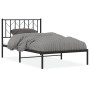 Bed frame with black metal headboard 100x190 cm by , Beds and slatted bases - Ref: Foro24-374431, Price: 71,45 €, Discount: %