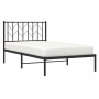 Bed frame with black metal headboard 100x190 cm by , Beds and slatted bases - Ref: Foro24-374431, Price: 71,45 €, Discount: %