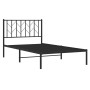 Bed frame with black metal headboard 100x190 cm by , Beds and slatted bases - Ref: Foro24-374431, Price: 71,45 €, Discount: %