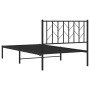 Bed frame with black metal headboard 100x190 cm by , Beds and slatted bases - Ref: Foro24-374431, Price: 71,45 €, Discount: %