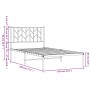 Bed frame with black metal headboard 100x190 cm by , Beds and slatted bases - Ref: Foro24-374431, Price: 71,45 €, Discount: %