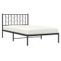 Bed frame with black metal headboard 107x203 cm by , Beds and slatted bases - Ref: Foro24-374433, Price: 62,99 €, Discount: %